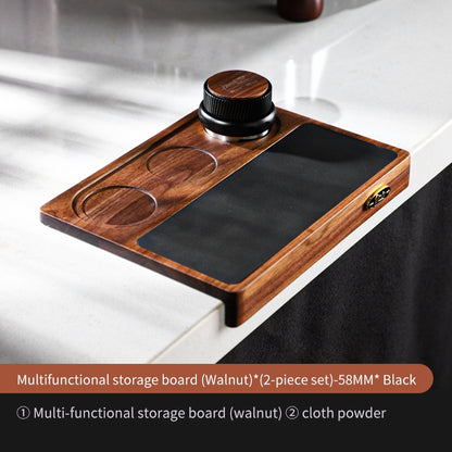 BINCOO Wood Silicone Tamper Mat Set for Espresso Coffee 3-Piece Kit with Distributor & Tamper Coffee Accessories Storage Set 51MM/58MM