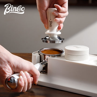 BINCOO Coffee Tamping Base Set Spring-Loaded Tamper Distribution Tool Kit Complete Coffee Accessories Set 51MM/58MM