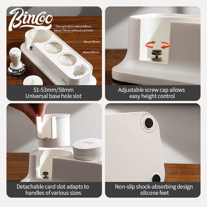 BINCOO Coffee Tamping Base Set Spring-Loaded Tamper Distribution Tool Kit Complete Coffee Accessories Set 51MM/58MM