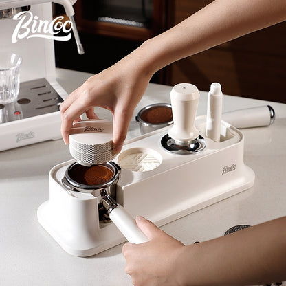 BINCOO Coffee Tamping Base Set Spring-Loaded Tamper Distribution Tool Kit Complete Coffee Accessories Set 51MM/58MM