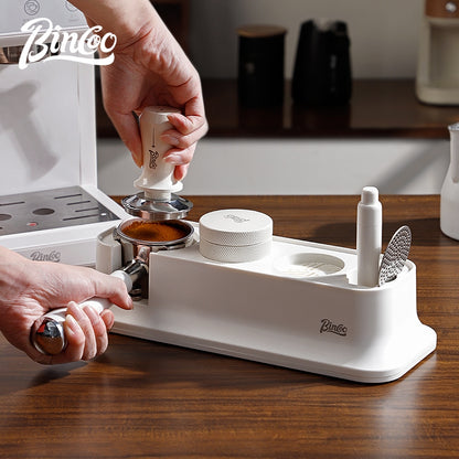 BINCOO Coffee Tamping Base Set Spring-Loaded Tamper Distribution Tool Kit Complete Coffee Accessories Set 51MM/58MM