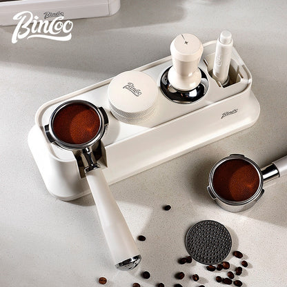 BINCOO Coffee Tamping Base Set Spring-Loaded Tamper Distribution Tool Kit Complete Coffee Accessories Set 51MM/58MM