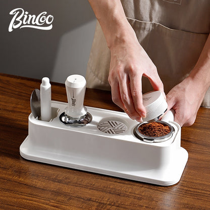 BINCOO Coffee Tamping Base Set Spring-Loaded Tamper Distribution Tool Kit Complete Coffee Accessories Set 51MM/58MM