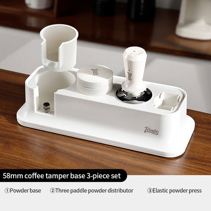 BINCOO Coffee Tamping Base Set Spring-Loaded Tamper Distribution Tool Kit Complete Coffee Accessories Set 51MM/58MM