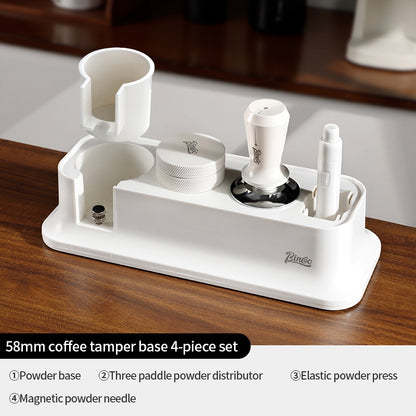 BINCOO Coffee Tamping Base Set Spring-Loaded Tamper Distribution Tool Kit Complete Coffee Accessories Set 51MM/58MM