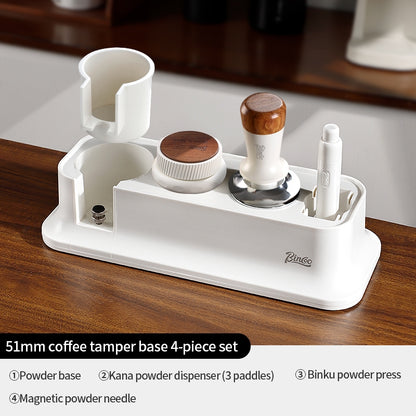 BINCOO Coffee Tamping Base Set Spring-Loaded Tamper Distribution Tool Kit Complete Coffee Accessories Set 51MM/58MM