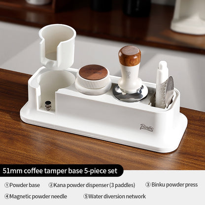 BINCOO Coffee Tamping Base Set Spring-Loaded Tamper Distribution Tool Kit Complete Coffee Accessories Set 51MM/58MM