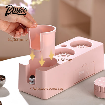 BINCOO Coffee Tamping Base Set with Distribution Tool Portafilter Tamper Storage Station Full Coffee Tool Kit