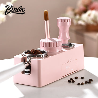 BINCOO Coffee Tamping Base Set with Distribution Tool Portafilter Tamper Storage Station Full Coffee Tool Kit