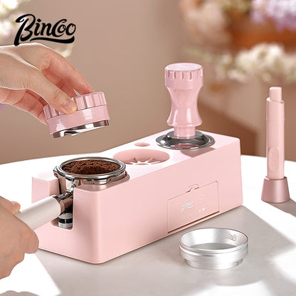 BINCOO Coffee Tamping Base Set with Distribution Tool Portafilter Tamper Storage Station Full Coffee Tool Kit