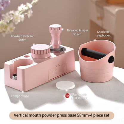 BINCOO Coffee Tamping Base Set with Distribution Tool Portafilter Tamper Storage Station Full Coffee Tool Kit