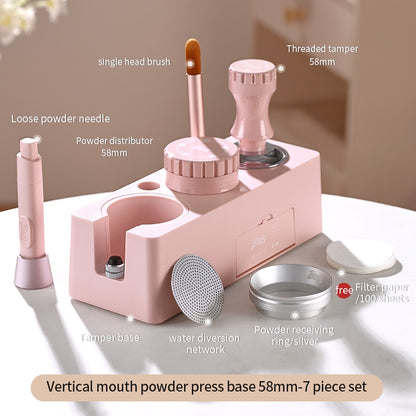 BINCOO Coffee Tamping Base Set with Distribution Tool Portafilter Tamper Storage Station Full Coffee Tool Kit