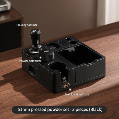 BINCOO Coffee Tamping Station Set Coffee Tool Storage Accessory  Integrated Detachable Knock Box  Distributor & Tamper Combo Kit 51MM/58MM