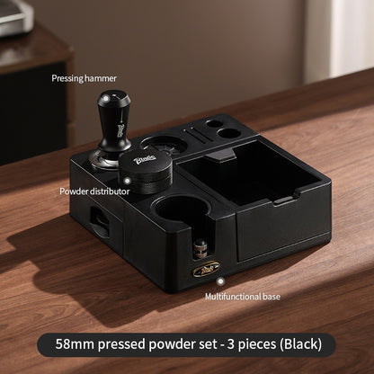 BINCOO Coffee Tamping Station Set Coffee Tool Storage Accessory  Integrated Detachable Knock Box  Distributor & Tamper Combo Kit 51MM/58MM
