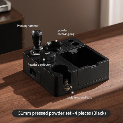 BINCOO Coffee Tamping Station Set Coffee Tool Storage Accessory  Integrated Detachable Knock Box  Distributor & Tamper Combo Kit 51MM/58MM