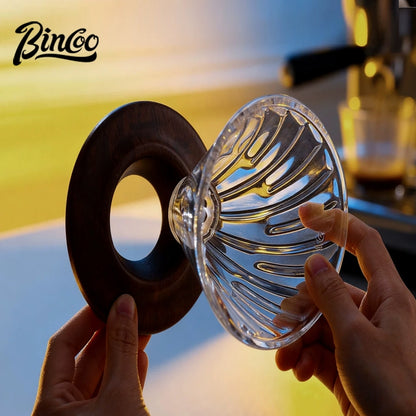 BINCOO Pour‑Over Coffee Set with Manual Coffee Grinder Home Drip Coffee Maker with Glass Dripper Hand‑Ground Coffee Brewing Kit