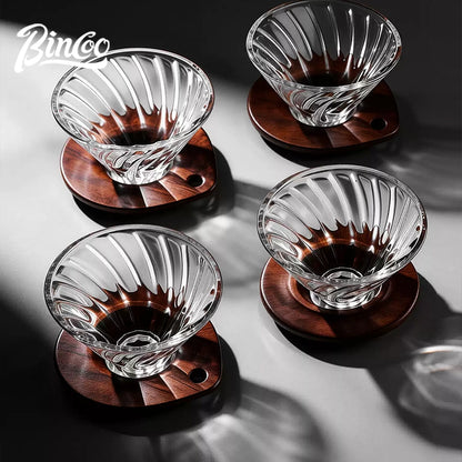 BINCOO Pour‑Over Coffee Set with Manual Coffee Grinder Home Drip Coffee Maker with Glass Dripper Hand‑Ground Coffee Brewing Kit