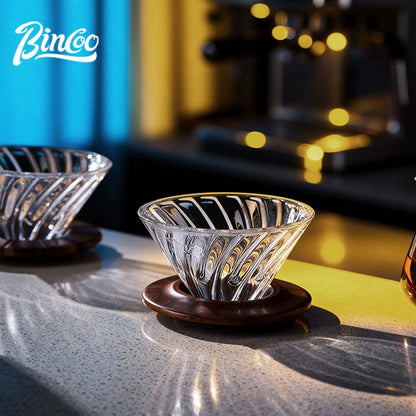 BINCOO Pour‑Over Coffee Set with Manual Coffee Grinder Home Drip Coffee Maker with Glass Dripper Hand‑Ground Coffee Brewing Kit