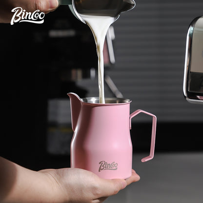 BINCOO Professional Thickened Coffee Latte Art Pitcher Set Graduated Pointed Spout Milk Frothing Cup Espresso Coffee Tool Set 350ML/600ML