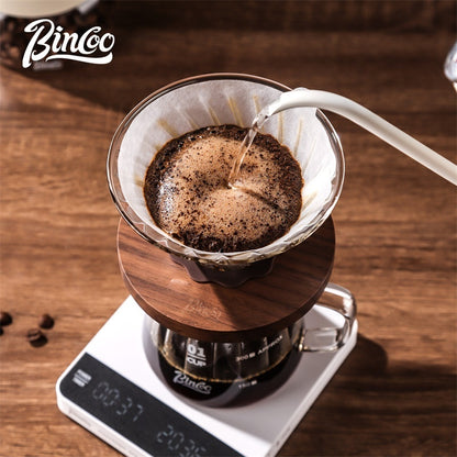 BINCOO Coffee Glass Server with V60 Glass Dripper Set Grinder Kit Stainless Steel Gooseneck Kettle Coffee Brewing Tool Set