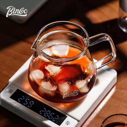 BINCOO Hand Drip Coffee Set Glass Sharing Pot Equipped with Glass Filter Cup for Household Office 500ML/700ML