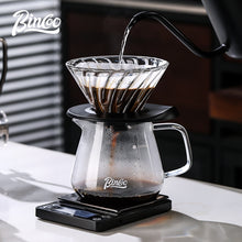 BINCOO Pour Over Coffee Set Glass Server with Glass Dripper Manual Coffee Grinder Complete Coffee Brewing Kit