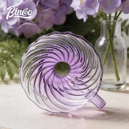 BINCOO Purple Glass Dripper with Glass Server, Manual Coffee Grinder Drip Pour‑Over Coffee Set Coffee Brewing Kit