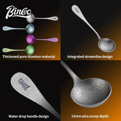 BINCOO SCA Pure Titanium Cupping Spoon Standard Barista Coffee Tasting Spoon Coffee Tool