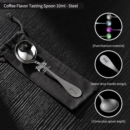 BINCOO SCA Pure Titanium Cupping Spoon Standard Barista Coffee Tasting Spoon Coffee Tool