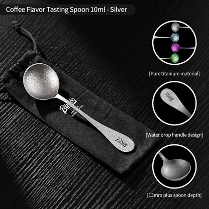 BINCOO SCA Pure Titanium Cupping Spoon Standard Barista Coffee Tasting Spoon Coffee Tool