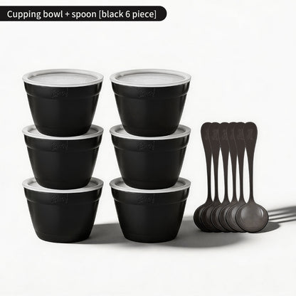 BINCOO Professional Coffee Cupping Bowl with Lid & Cupping Spoon Large Capacity Stackable PP Materia