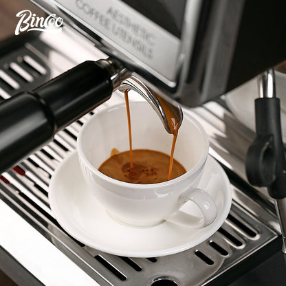 BINCOO Espresso Coffee Cup Set Thick‑Walled Ceramic Cup with Saucer & Coffee Spoon Ideal for Home & Office Use 80ML/125ML