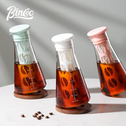 BINCOO Cold Brew Coffee Maker with Filter Household Heat‑Resistant Pitcher Cup for Iced Americano Large‑Capacity 540ML