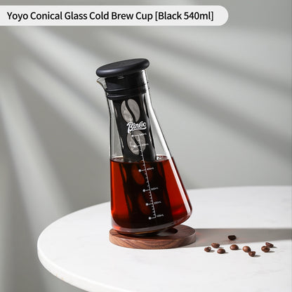 BINCOO Cold Brew Coffee Maker with Filter Household Heat‑Resistant Pitcher Cup for Iced Americano Large‑Capacity 540ML