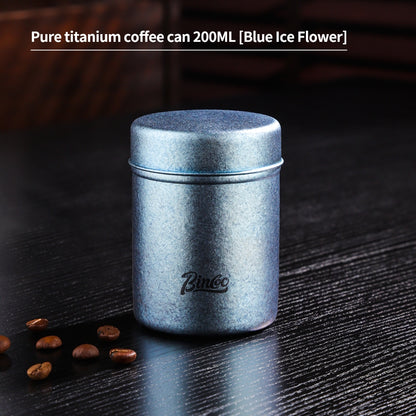 BINCOO Mini Pure Titanium Airtight Coffee Bean Canister Portable Storage Jar for Travel & Outdoor Camping 130ML/200ML