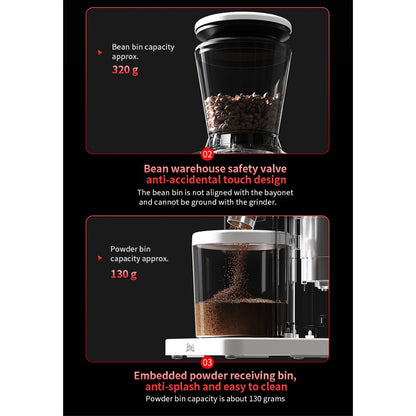 BINCOO Electric Coffee Grinder 48 Adjustable Settings Professional Automatic Coffee Grinder for Espresso & Pour Over Coffee Equipment