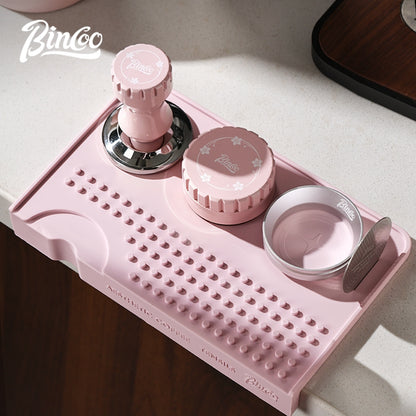 BINCOO Multifunctional Coffee Tamping Mat Corner Bar Coffee Mat Non-slip Silicone Coffee Machine Accessories