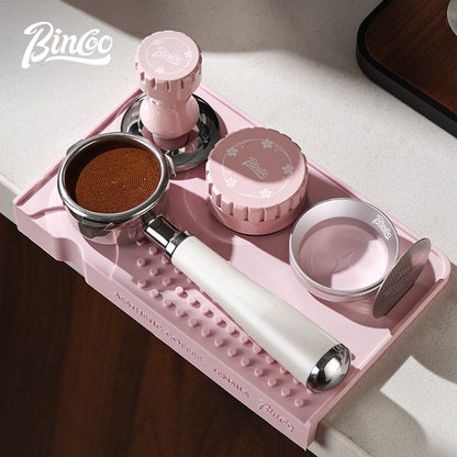 BINCOO Multifunctional Coffee Tamping Mat Corner Bar Coffee Mat Non-slip Silicone Coffee Machine Accessories