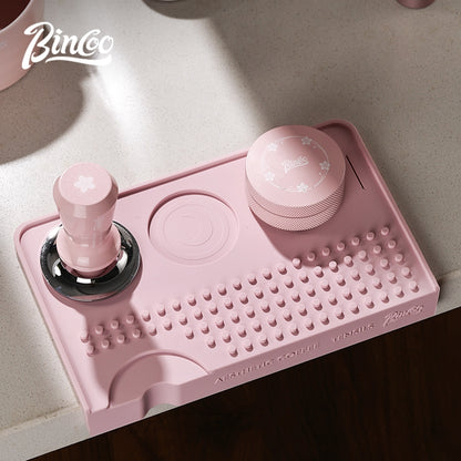 BINCOO Multifunctional Coffee Tamping Mat Corner Bar Coffee Mat Non-slip Silicone Coffee Machine Accessories