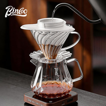 BINCOO V60 Dripper Diffuser for Pour Over Coffee Professional Drip Coffee Accessory Even Flow Tritan Material