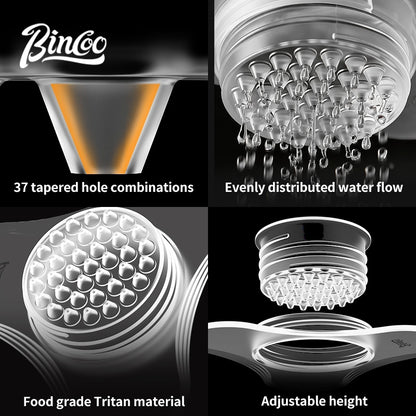 BINCOO V60 Dripper Diffuser for Pour Over Coffee Professional Drip Coffee Accessory Even Flow Tritan Material