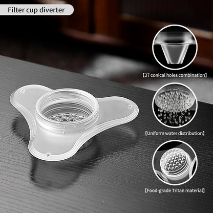 BINCOO V60 Dripper Diffuser for Pour Over Coffee Professional Drip Coffee Accessory Even Flow Tritan Material