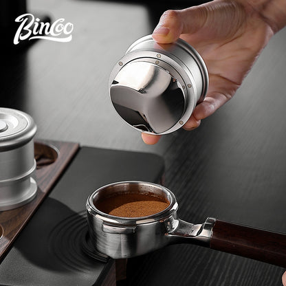 BINCOO Coffee Impact Constant Force Waffle Tamper, 30 Lbs Distributor, Magnetic WDT Tool 3-Piece Set 58MM