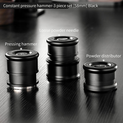BINCOO Coffee Impact Constant Force Waffle Tamper, 30 Lbs Distributor, Magnetic WDT Tool 3-Piece Set 58MM