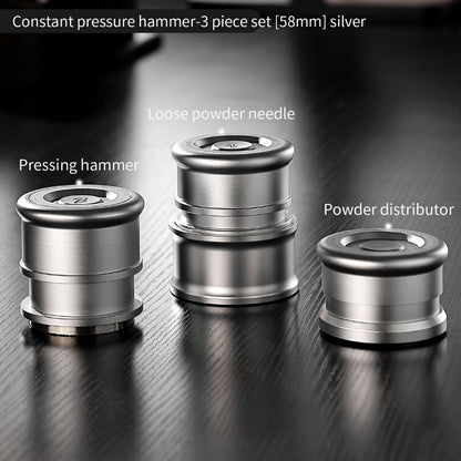 BINCOO Coffee Impact Constant Force Waffle Tamper, 30 Lbs Distributor, Magnetic WDT Tool 3-Piece Set 58MM