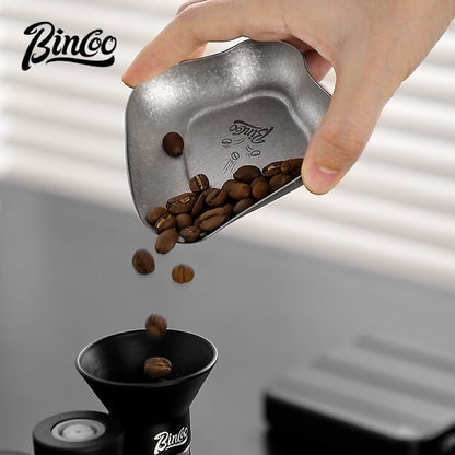 BINCOO Pure Titanium Coffee Bean Dosing Tray with Storage Display Stand Set Espresso Coffee Powder Weighing Dosing Dish & Spray Bottle Kit