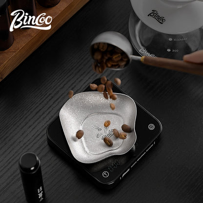 BINCOO Titanium Coffee Bean Dish Square Dosing Tray Espresso Sample Container with Spray Bottle Set