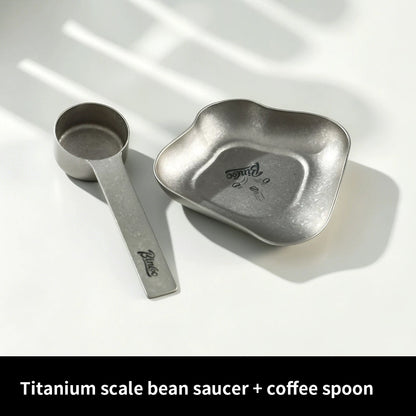 BINCOO Titanium Coffee Bean Dish Square Dosing Tray Espresso Sample Container with Spray Bottle Set