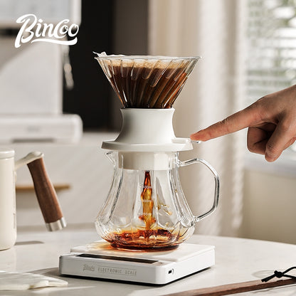 BINCOO Smart Drip Coffee Set Immersion‑Style Pour‑Over Coffee Dripper & Sharing Pot with Manual Coffee Grinder Home Coffee Brewing Kit