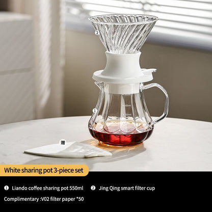 BINCOO Smart Drip Coffee Set Immersion‑Style Pour‑Over Coffee Dripper & Sharing Pot with Manual Coffee Grinder Home Coffee Brewing Kit
